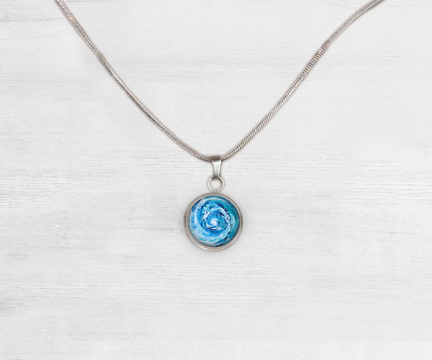 Wave Small Circle Necklace | Handmade Beach Jewelry
