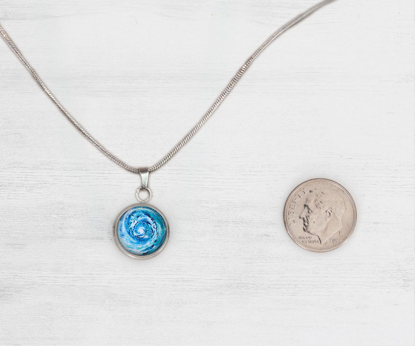 Wave Small Circle Necklace | Handmade Beach Jewelry