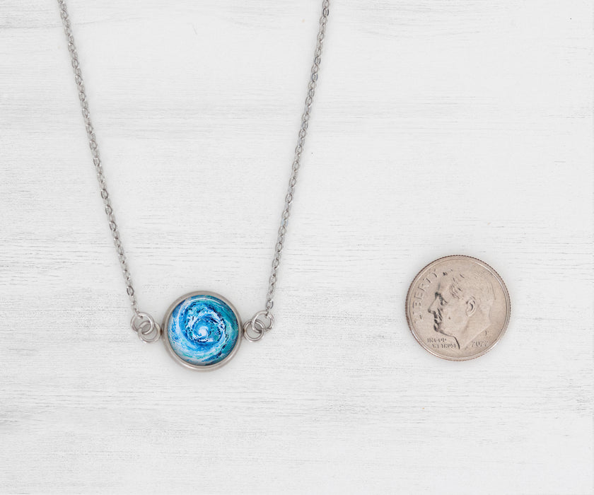 Wave Small Circle Necklace | Handmade Beach Jewelry