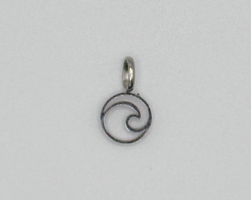 Stainless steel open wave circle charm
