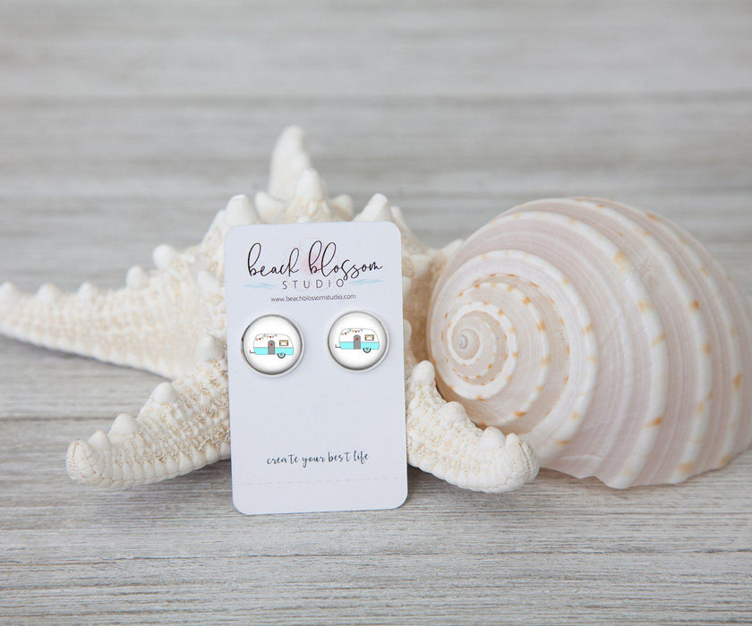 Happy Camper Stud Earrings | Handmade Beach Jewelry