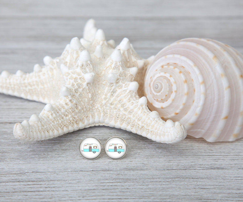 Happy Camper Stud Earrings | Handmade Beach Jewelry