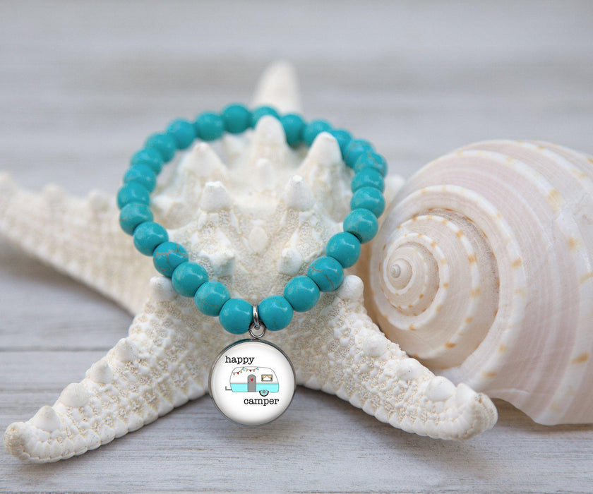 Happy Camper Turquoise Beaded Bracelet | Handmade Jewelry
