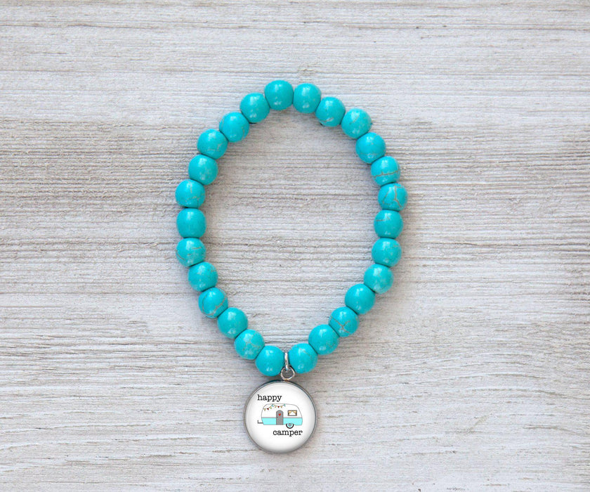 Happy Camper Turquoise Beaded Bracelet | Handmade Jewelry