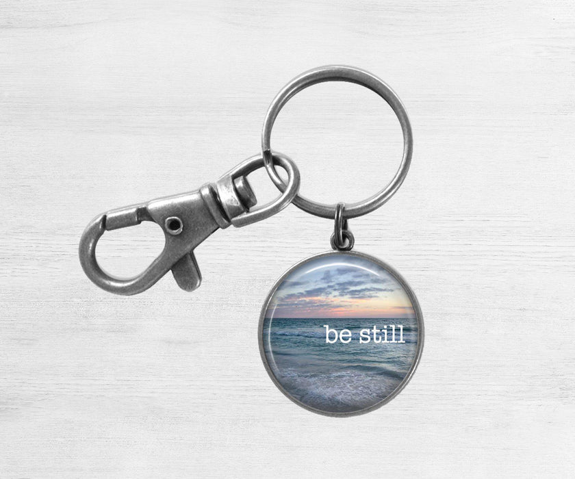 Be Still Beach Art Keychain | Beach Keychain | Handmade