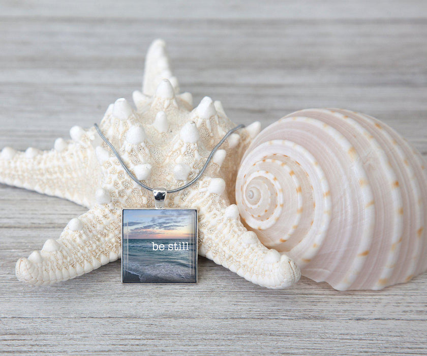 Be Still Square Necklace | Beach Jewelry | Handmade