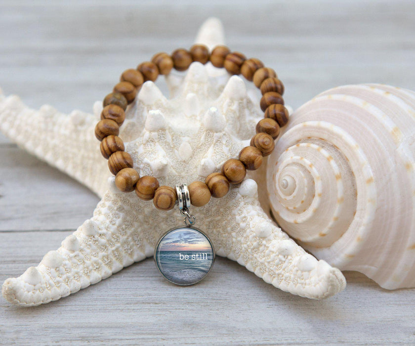 Be Still Beach Wooden Bracelet | Handmade Jewelry
