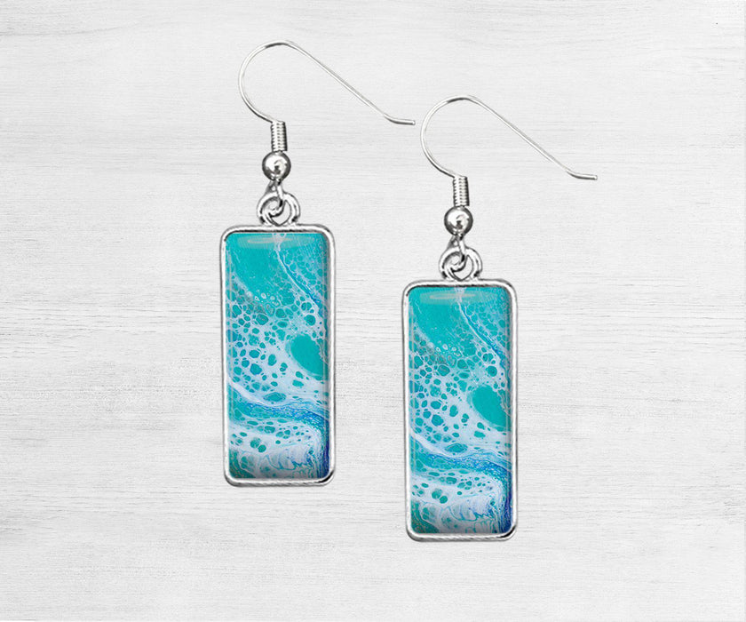 Tranquil Waters Rectangle Earrings | Handmade Beach Jewelry