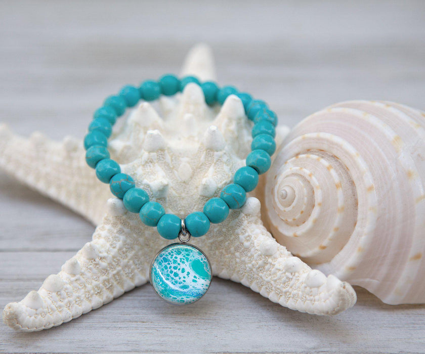 Tranquil Waters Turquoise Beaded Bracelet | Handmade Jewelry