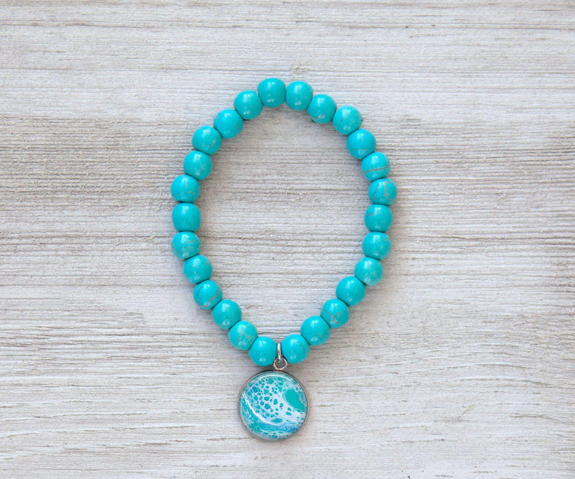 Tranquil Waters Turquoise Beaded Bracelet | Handmade Jewelry
