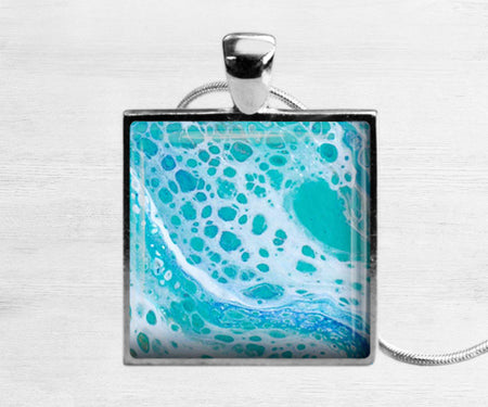 Tranquil Waters Square Necklace | Beach Jewelry | Handmade