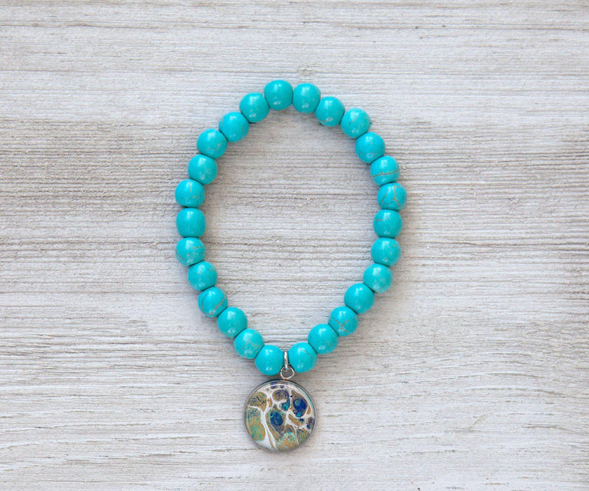 Tidal Treasures Turquoise Beaded Bracelet | Beach Jewelry