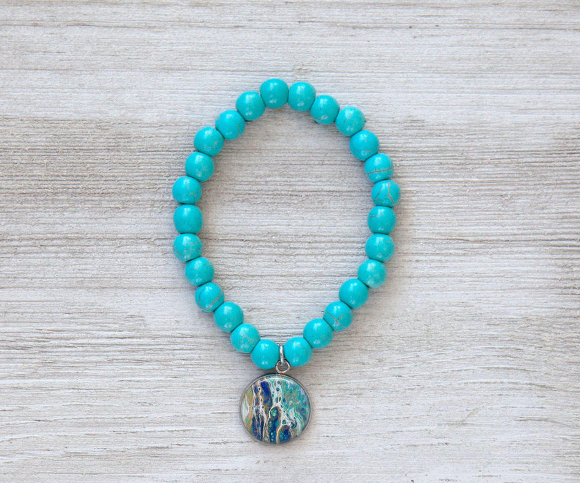 Sapphire Shores Turquoise Beaded Bracelet | Handmade Beach Jewelry