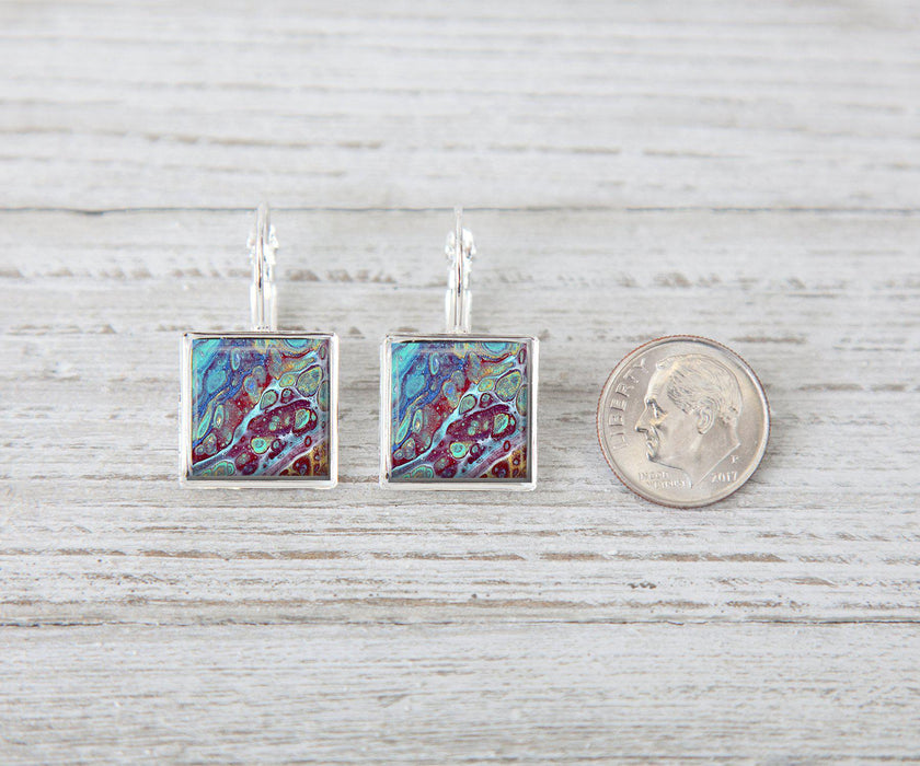 Coral Reef Square Dangle Earrings | Handmade Earrings | Beach Jewelry