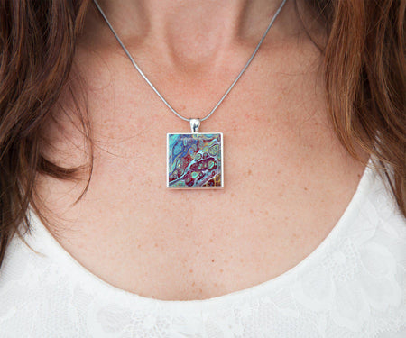 Coral Reef Square Necklace on model