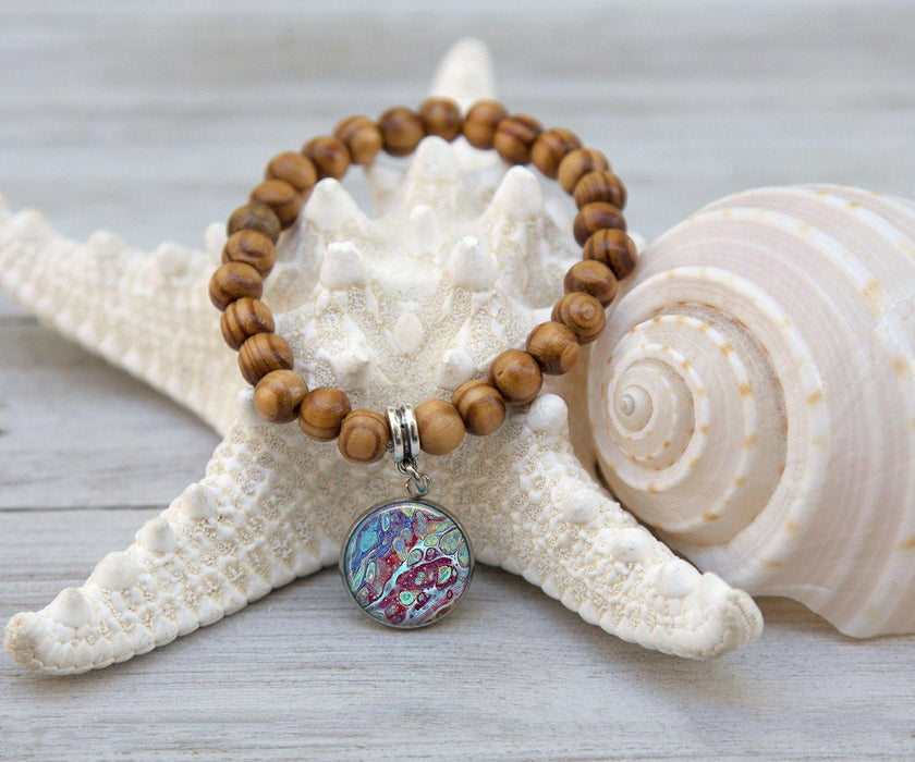 Coral Reef Wooden Beaded Bracelet | Beach Jewelry | Handmade