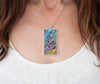 Coral Reef Rectangle Necklace on model