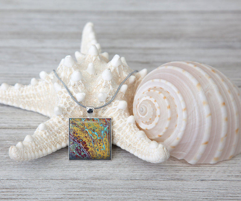 Amber Waves Square Necklace | Beach Jewelry | Handmade