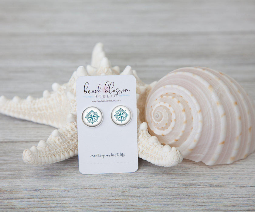 Nautical Rose Stud Earrings | Handmade Earrings