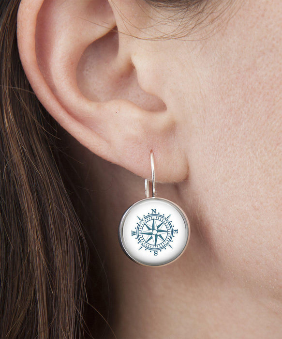 Nautical Rose Large Dangle Earrings | Beach Jewelry