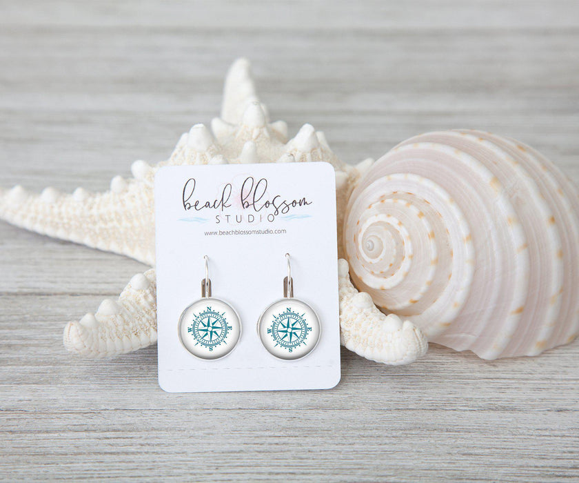 Nautical Rose Large Dangle Earrings | Beach Jewelry
