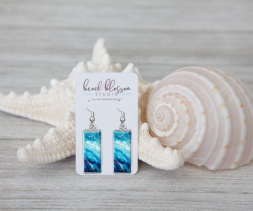Coastal Breeze Rectangle Earrings | Handmade Beach Earrings