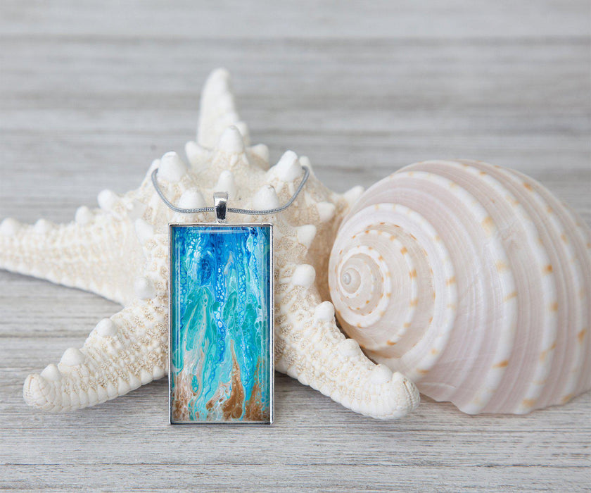 Sea Dreams Rectangle Necklace | Handmade Beach Jewelry