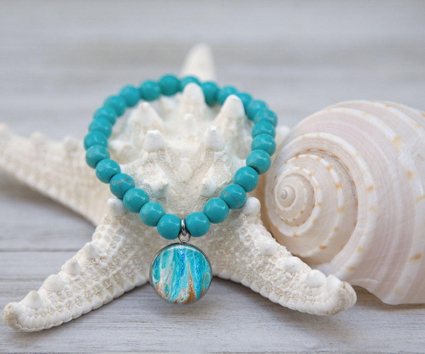 Sea Dreams Turquoise Beaded Bracelet | Handmade Beach Jewelry