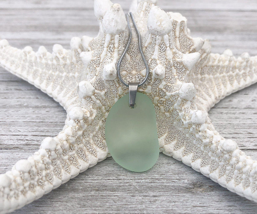 Seafoam Sea Glass Necklace | Beach Jewelry