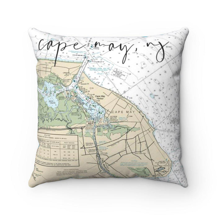 Cape May NJ Nautical Map Pillow