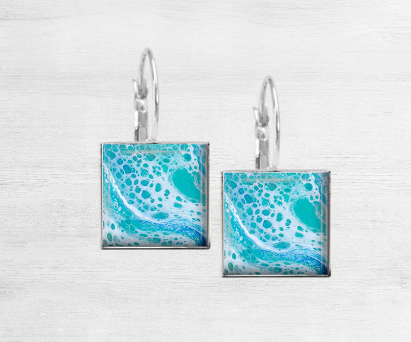 Tranquil Waters Square Earrings