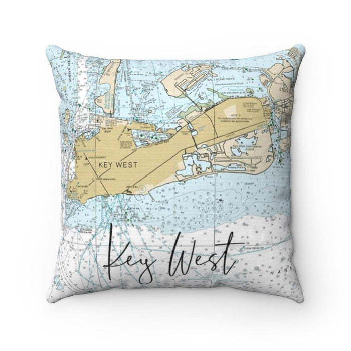 Key West Nautical Map Pillow