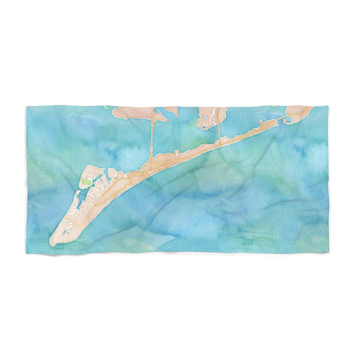 Anna Maria Island Watercolor Map Beach Towel