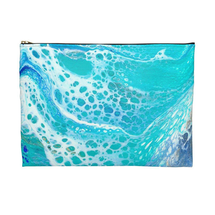 Longboat Key Watercolor Map Accessory Pouch with Tranquil Waters Back