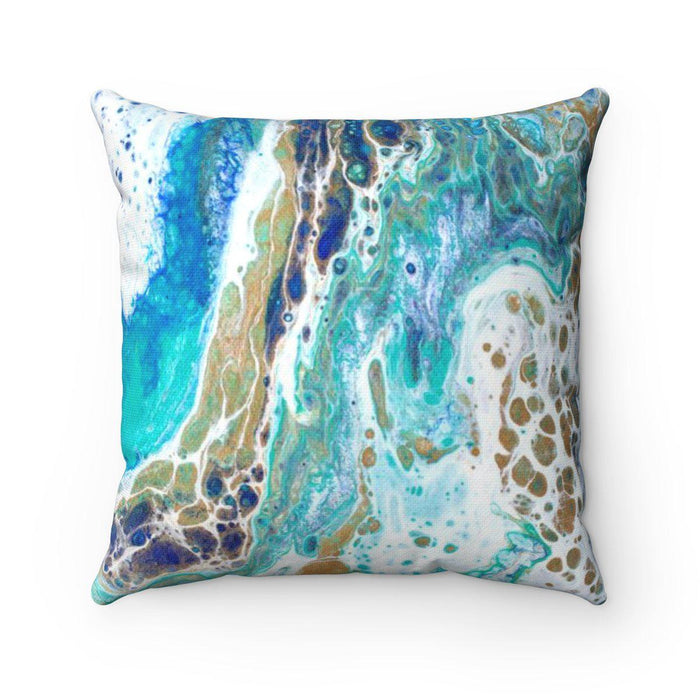 Longboat Key Watercolor Map Pillow with Sapphire Shores Back