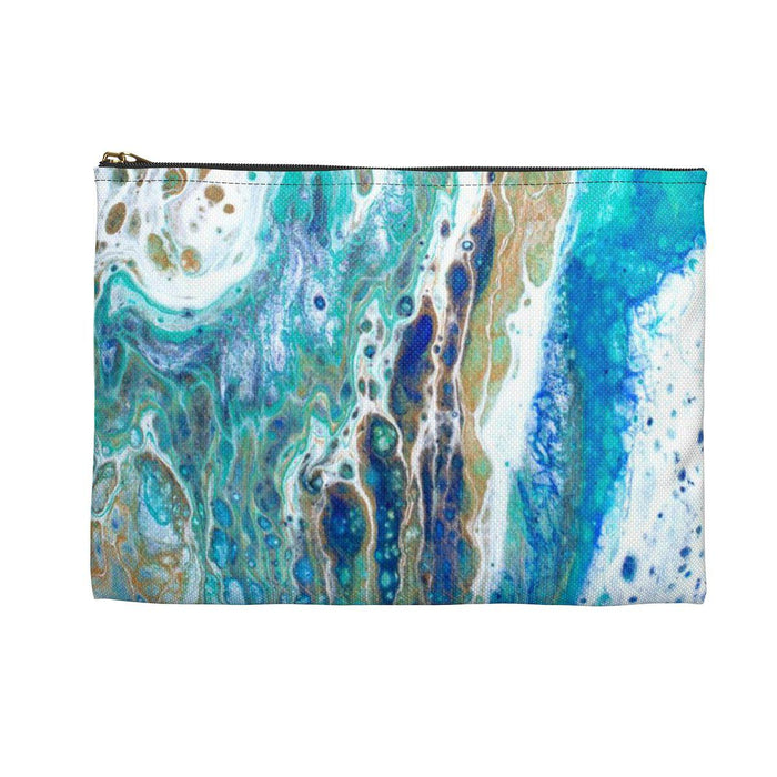 Anna Maria Island Watercolor Map Accessory Pouch with Sapphire Shores Back