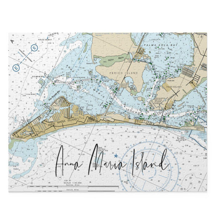 Anna Maria Island Nautical Chart Puzzle 500 Pieces 18"x24"