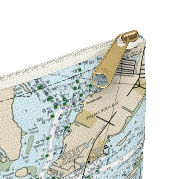 Anna Maria Island Nautical Map Accessory Pouch with Tranquil Waters Back
