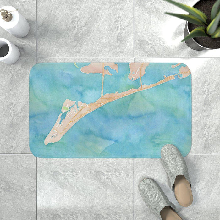 Anna Maria Island Watercolor Map Memory Foam Bath Mat