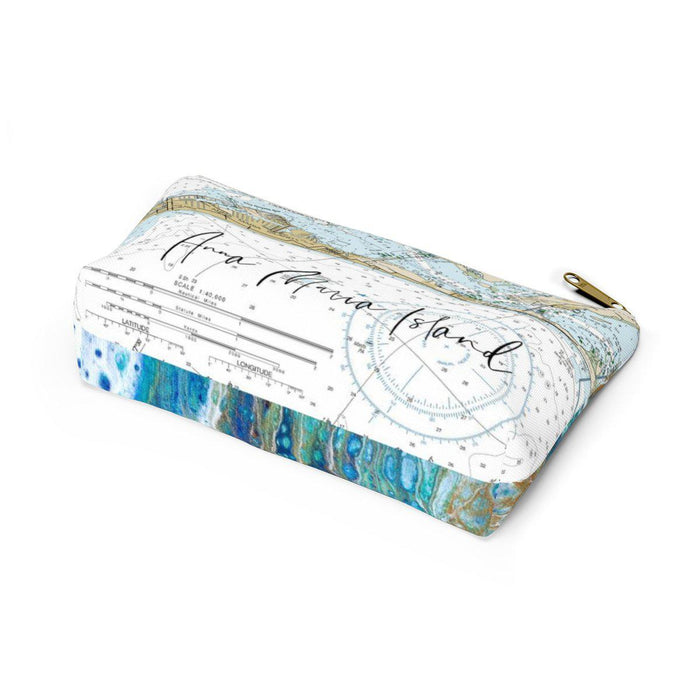 Anna Maria Island Nautical Accessory Pouch w T-bottom with Sapphire Shores Back