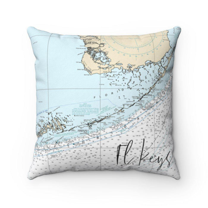 FL Keys Nautical Chart Pillow Case
