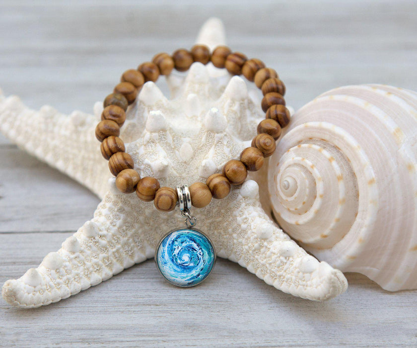 Wave Wooden Beaded Bracelet | Handmade Beach Jewelry