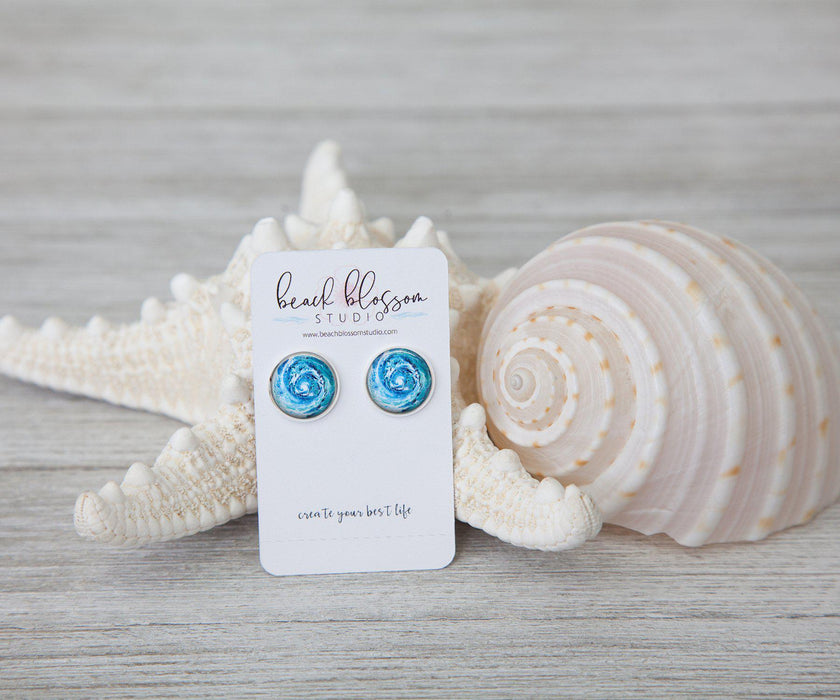 Wave Stud Earrings | Handmade Beach Jewelry