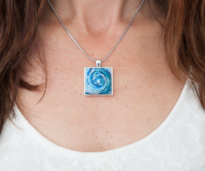Wave Square Necklace | Beach Jewelry