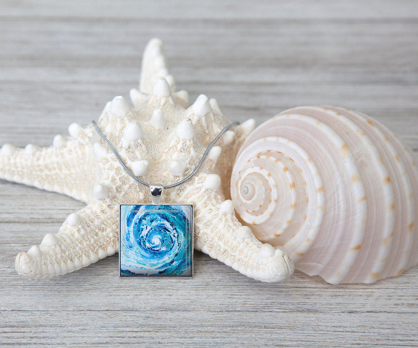Wave Square Necklace | Beach Jewelry