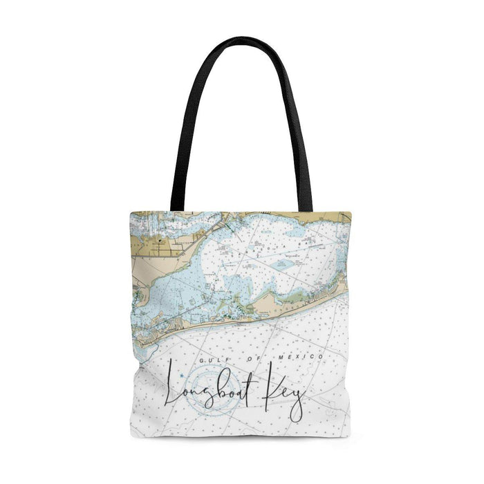 Longboat Key Nautical Map Tote with Sapphire Shores Back