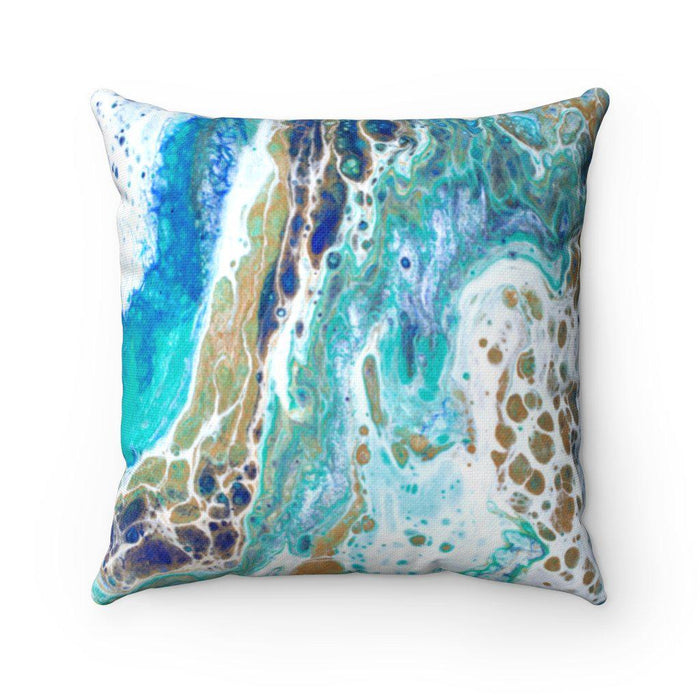 The Inlets Nautical Map Pillow with Sapphire Shores Back