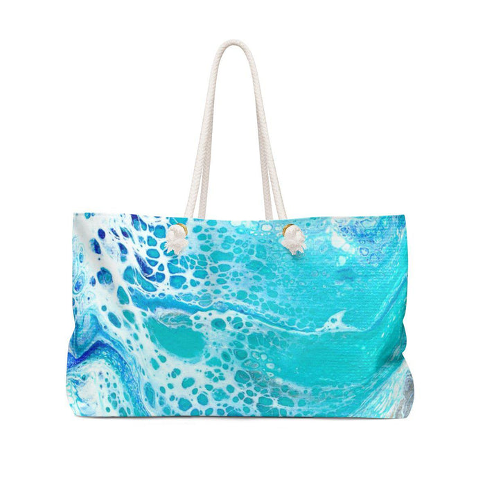 Longboat Key Watercolor Map Weekender Bag with Tranquil Waters Back
