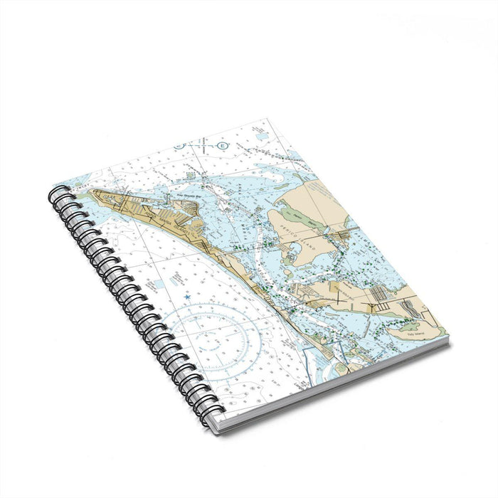 Anna Maria Island Nautical Map Spiral Journal - Ruled Line