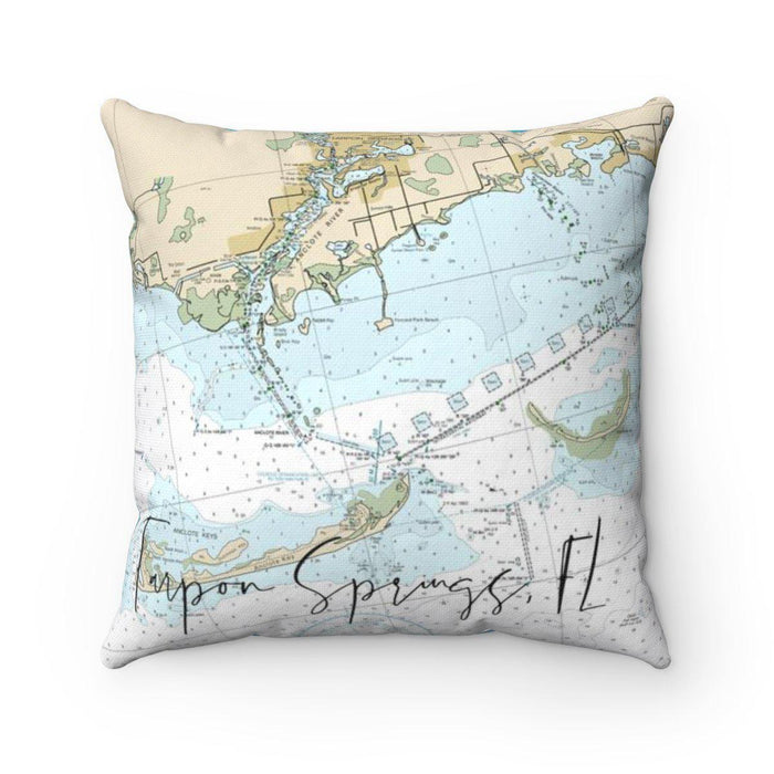 Tarpon Springs FL Nautical Map Pillow